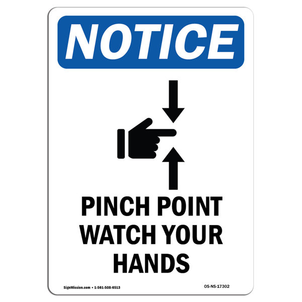 SignMission Pinch Point Watch Your Hands Sign With Symbol Wayfair